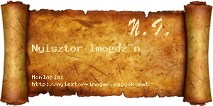 Nyisztor Imogén névjegykártya
